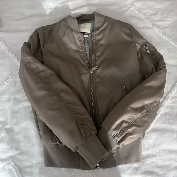 Babaton Aritzia Taupe Bomber Jacket - Picture 4 of 7
